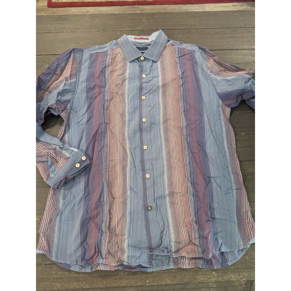 Tommy Bahama Button Down Men XL Striped  Oasis Twill Stretch Shirt